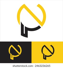 Alphabet letters monogram logo  PN, NP, P and N, elegant and Professional letter icon design