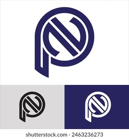 Alphabet letters monogram logo  PN, NP, P and N, elegant and Professional letter icon design