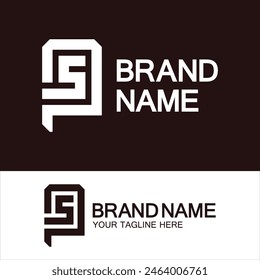 Letras del alfabeto logotipo de monograma PS, SP, P y S, elegante y Profesional de diseño de iconos de letras