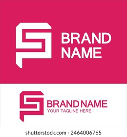 Letras del alfabeto logotipo de monograma PS, SP, P y S, elegante y Profesional de diseño de iconos de letras