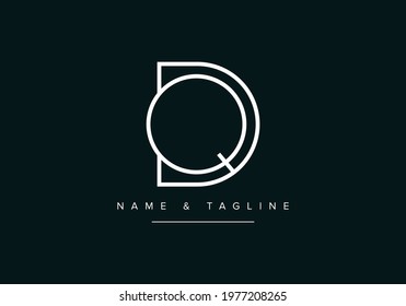 Alphabet letters monogram logo QD or DQ