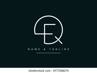 Alphabet letters monogram logo QF or FQ
