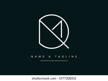 Alphabet letters monogram logo QM or MQ