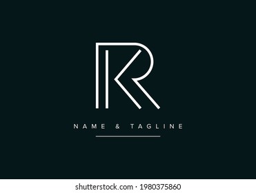 Alphabet letters monogram logo RK or KR