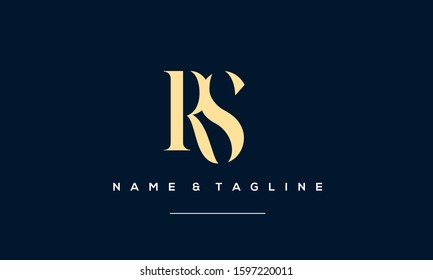 Alphabet letters monogram logo RS,SR,R and S