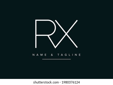 Letras alfabéticas logotipo de monograma RX o XR