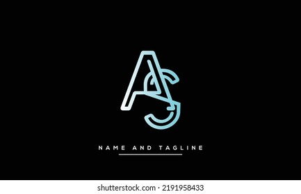 Alphabet letters monogram logo AS or SA