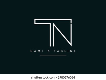 Alphabet letters monogram logo TN or NT