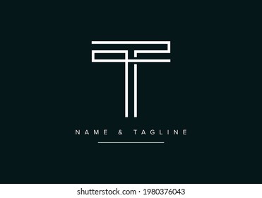 Alphabet letters monogram logo TT or T