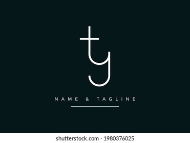 Alphabet-Buchstaben-Monogramm-Logo TY oder YT