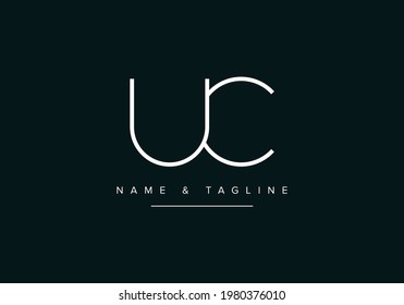 Alphabet letters monogram logo UC or CU