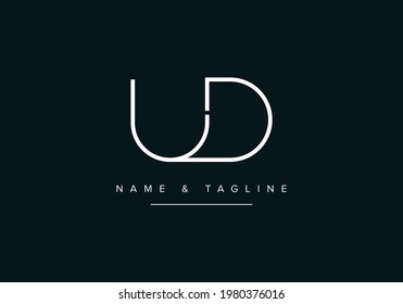 Alphabet letters monogram logo UD or DU