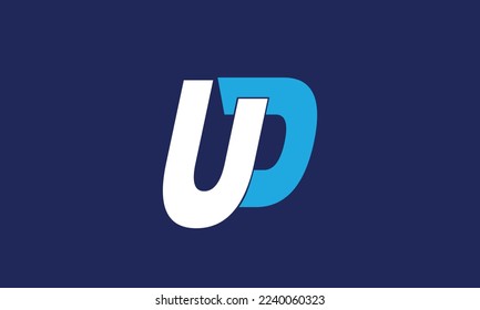 Letras alfabéticas Logotipo de monograma UD, DU, U y D