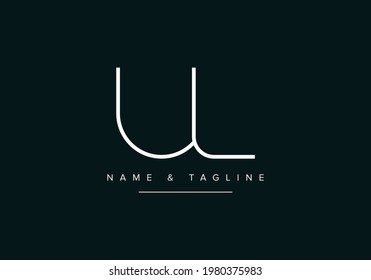 Alphabet letters monogram logo UL or LU