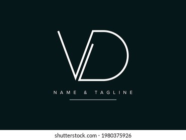Alphabet letters monogram logo VD or DV