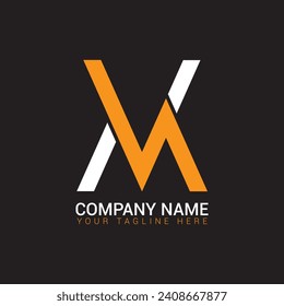 Alphabet-Buchstaben-Monogramm-Logo VM oder MV