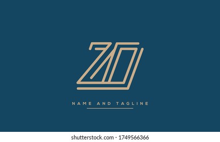 alphabet letters monogram  logo ZO or OZ