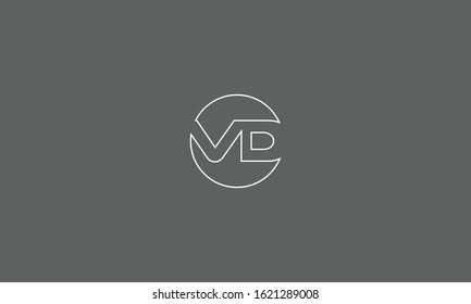 Alphabet letters monogram VD DV logo design