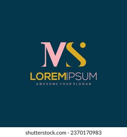 Alphabet letters MS Monogram logo design