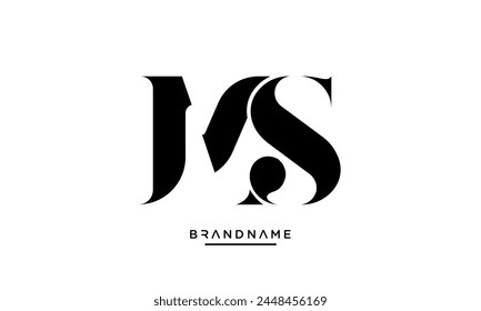 Letras del alfabeto MS o SM logotipo inicial monograma