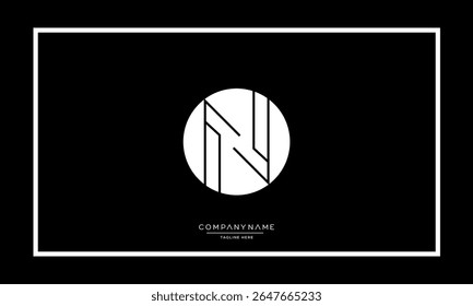 Alphabet letters N or NN logo monogram