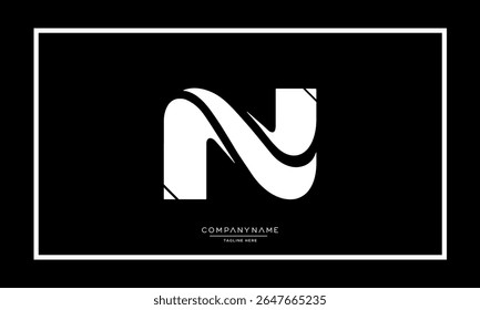 Alphabet letters N or NN logo monogram