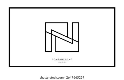 Alphabet letters N or NN logo monogram