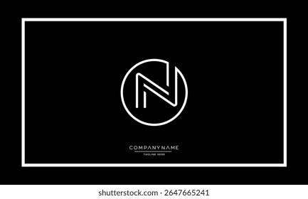 Alphabet letters N or NN logo monogram