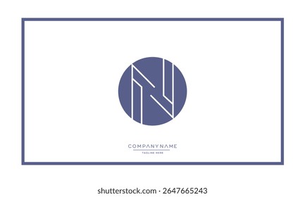 Alphabet letters N or NN logo monogram