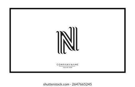 Alphabet letters N or NN logo monogram