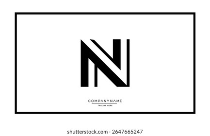 Alphabet letters N or NN logo monogram