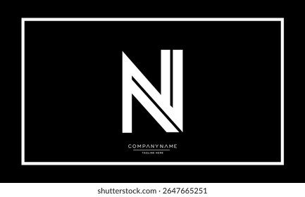Alphabet letters N or NN logo monogram