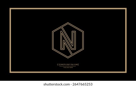 Alphabet letters N or NN logo monogram
