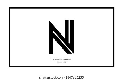 Alphabet letters N or NN logo monogram