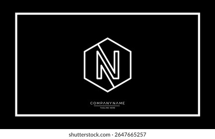 Alphabet letters N or NN logo monogram