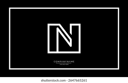 Alphabet letters N or NN logo monogram