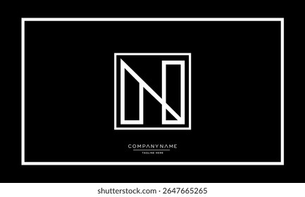 Alphabet letters N or NN logo monogram