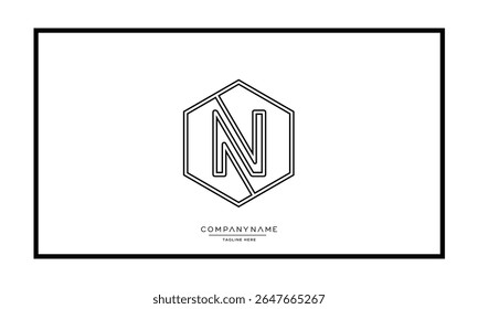 Alphabet letters N or NN logo monogram