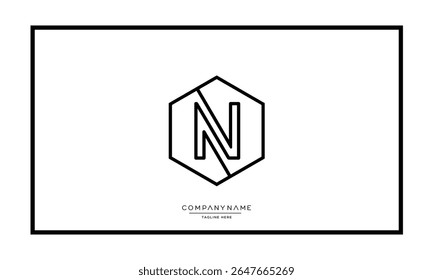 Alphabet letters N or NN logo monogram