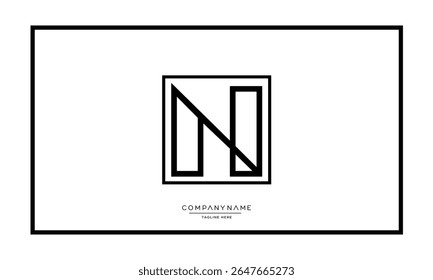 Alphabet letters N or NN logo monogram