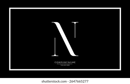 Alphabet letters N or NN logo monogram