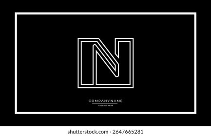 Alphabet letters N or NN logo monogram