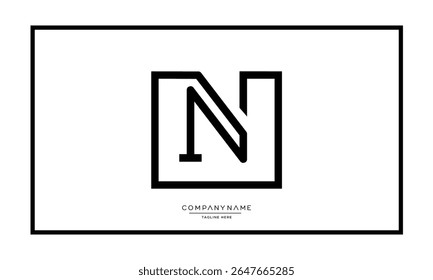 Alphabet letters N or NN logo monogram