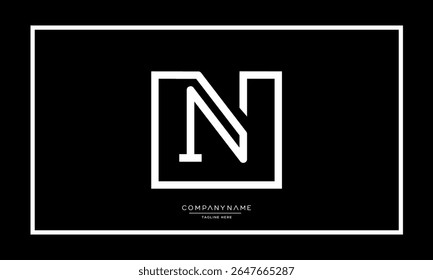 Alphabet letters N or NN logo monogram