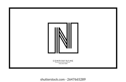 Alphabet letters N or NN logo monogram