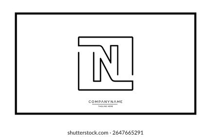 Alphabet letters N or NN logo monogram