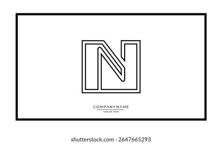 Alphabet letters N or NN logo monogram