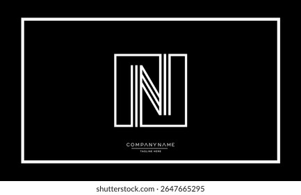 Alphabet letters N or NN logo monogram
