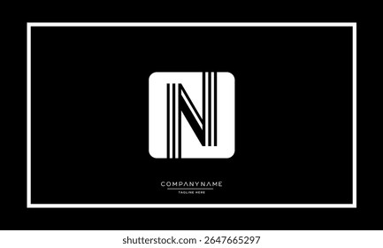 Alphabet letters N or NN logo monogram