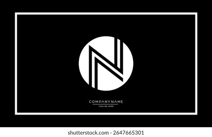 Alphabet letters N or NN logo monogram